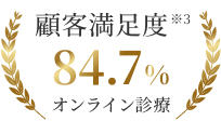 顧客満足度※3 84.7% オンライン診療