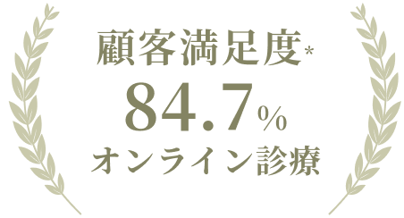 顧客満足度 84.7% オンライン診療