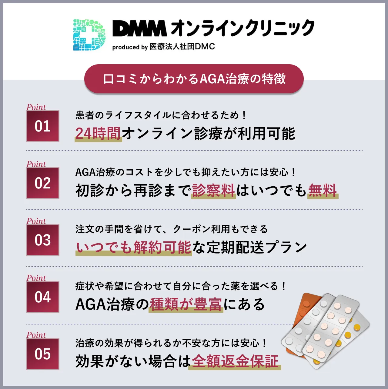 DMMオンラインクリニックの特徴