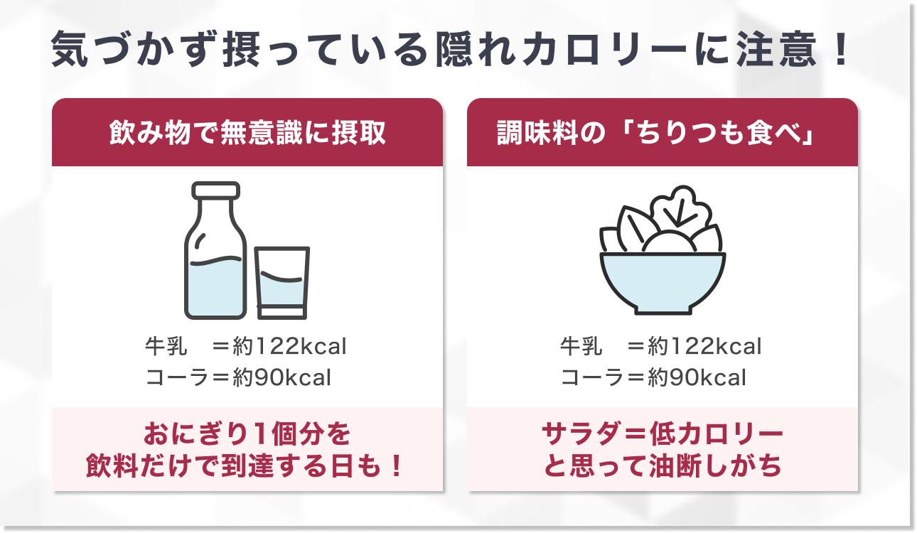 自分でも気づかない隠れカロリー