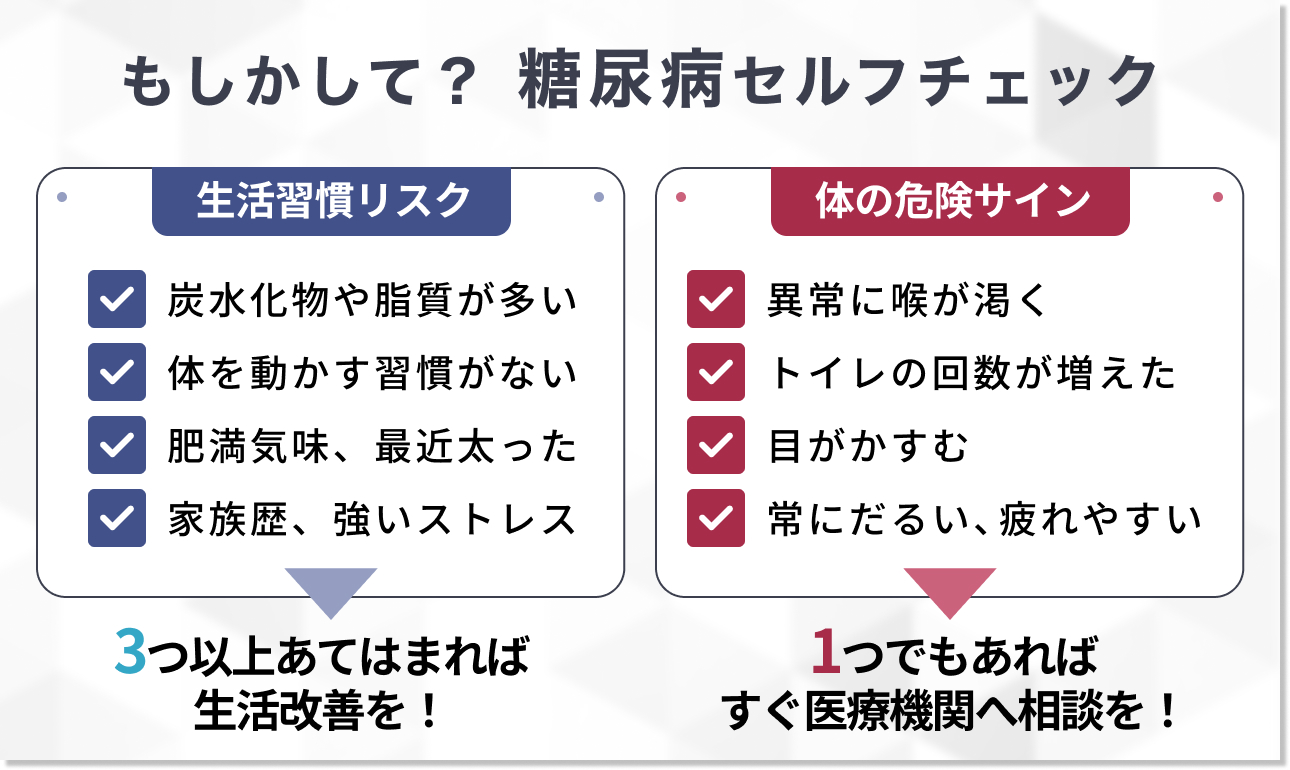 もしかして自分も？糖尿病になりやすい人の特徴セルフチェック