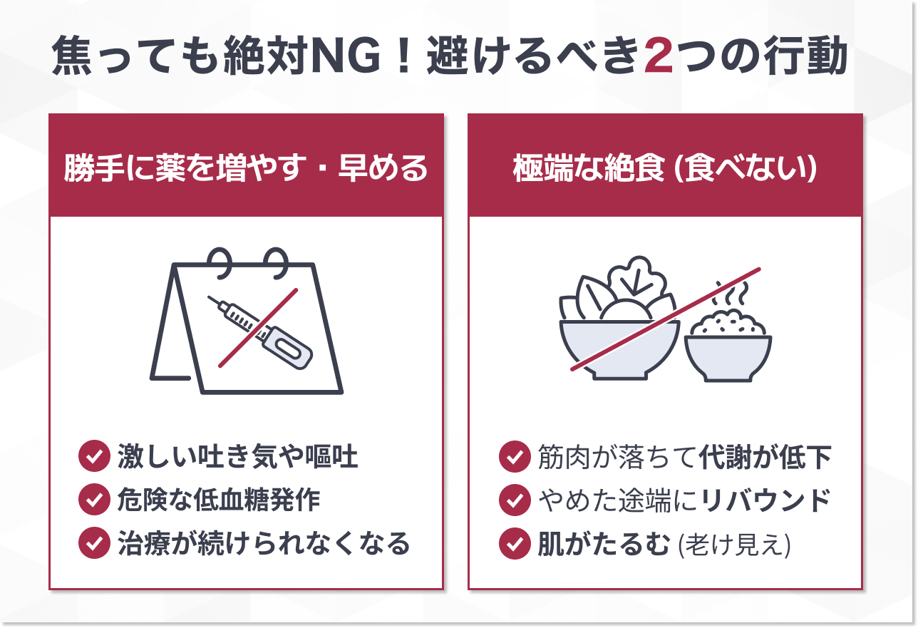 痩せない時に避けるべきNG行動とリスク